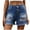 Blue, variant on ZVNAΖH Womens Button Fly Jean Shorts High Waisted Stretch Jean Shorts Ripped Denim Shorts, Wide Leg, Loose Fit, Fashion Wear