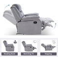 thumbnail image 3 of Bonzy Home Modern Comfort Reclining Chair Breathable Fabric Recliner Chairs, Gray, 3 of 8