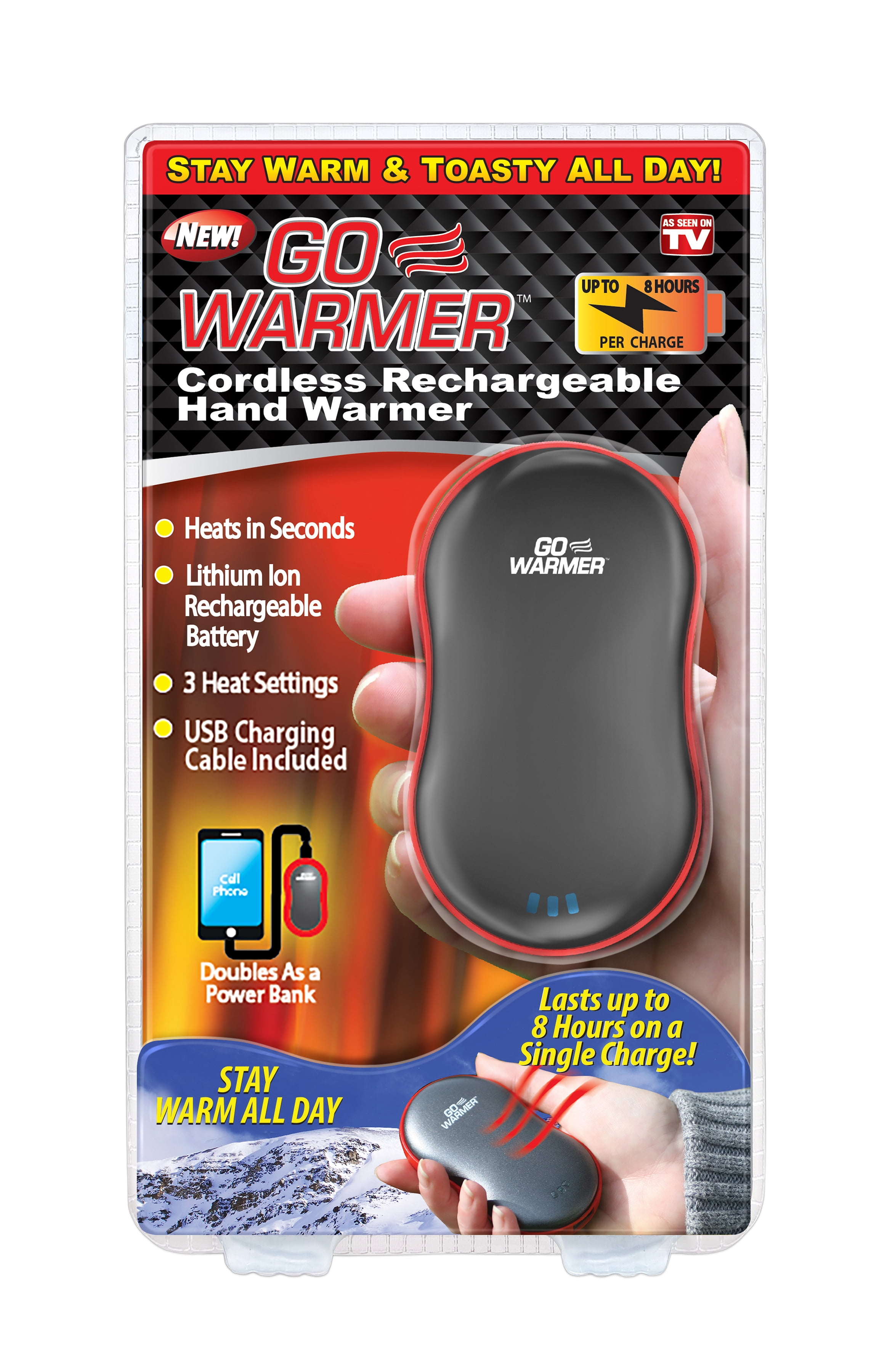 2 packs x 4 each 8 Instant Hand Warmers Stays warm for upto 8 Hours 