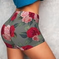 thumbnail image 6 of Seamless Workout Shorts Women - Red Pink Rose Flowers Biker Gym Running Yoga Spandex Shorts for Women, 6 of 7