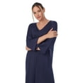 thumbnail image 5 of Aria Women's Sweater Knit 3/4 Sleeve V-Neck Lounger Nightgown with Pockets, Sizes XS to 5X, 5 of 5