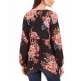 thumbnail image 2 of Style & Co Women's Printed Handkerchief-Hem Peasant Top Black Size Medium, 2 of 3