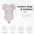 thumbnail image 6 of Naloa Red Blue Polka Dots Women's Short-Sleeved Onesie, One-Piece Swimsuit for Parties, dates, clubs - Medium, 6 of 9