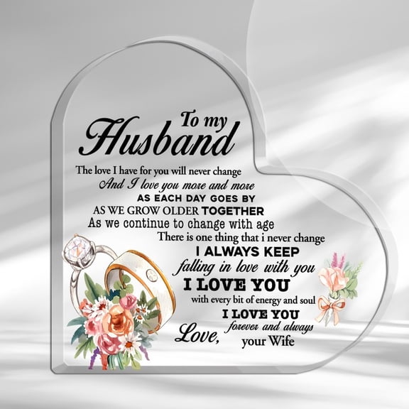 Romantic Husband Acrylic Desk Sign Decoration Plaque To My Husband I Love You Gift Desk Plaque Keepsake Home Office Desk Decor Collectible Figurines