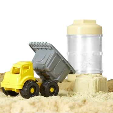 Wonder Factory Never Dry Sand Construction Trucks - Light Brown   Dump Truck - Never Dries Out and Gluten Free, 3 