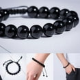 thumbnail image 3 of Fashion Round Obsidian Bracelets Adjustable Black Natural Stone 10mm Bead Yoga Bracelet Healthcare Men Jewelry For Women, 3 of 3