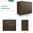 thumbnail image 2 of AECOJOY 46 Cu ft. Outdoor Trash Can Storage Shed Waterproof Horizontal Storage Cabinet on Clearance in Brown, 2 of 7