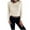Beige, variant on DeHolifer Sweaters for Women Crewneck Long Sleeve Solid Color Ribbed Knit Sweaters Loose Casual Blouse Tops Beige M
