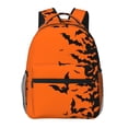 thumbnail image 1 of Disketp Halloween Bats Mochila Estampada para Hombre y Mujer – Mochila Ligera Clásica con Múltiples Bolsillos para Universidad, Trabajo y Viajes-One Size, 1 of 5