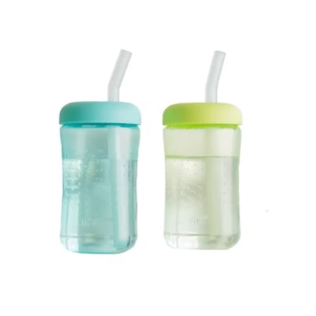 The First Years Squeeze and Sip Straw Cup - Green - 2pk