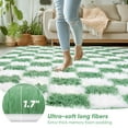 thumbnail image 5 of CozyDesg Shag Area Rugs, 8'x10' Soft Fluffy Floor Rugs Checkered Carpet，Washable Area Rugs for Living Room Bedroom Decor,Light Green & White, 5 of 7