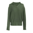 thumbnail image 2 of Vedolay Womens Casual Tops Womens Fall Sweater Knit V Neck Oversized Fashion Pullover Casual Long Sleeve Top,AG M, 2 of 5