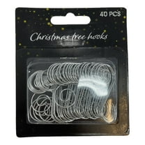40 Piece Spiral Silver Christmas Tree Ornament Hooks for Decorations 1.5 Inch