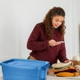 thumbnail image 3 of Rubbermaid Roughneck Tote 10 Gal Storage Container, Heritage Blue (6 Pack), 3 of 7
