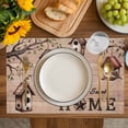 thumbnail image 4 of Sweet Home Placemats Set of 4, Western Stars Bird Houses Brown Wooden Grain Placemats for Dining Table, Place Mats for Kitchen Tabletop, Waterproof Wipeable Dining Table Mats Set, 4 of 9