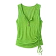 thumbnail image 5 of CHENge Womens U Neck Henley Tank Tops Summer Sleeveless Side Ruched Drawstring Button Casual Loose Fit Basic Everyday Shirts,L, 5 of 5