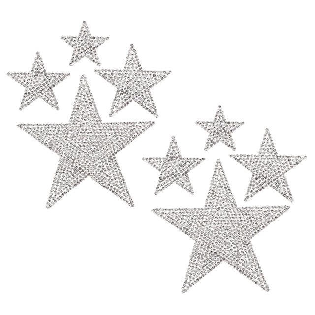 OULII 2Sets Crystal Car Decoration Sticker Rhinestone Star Car Decal for Auto