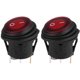 thumbnail image 1 of Botón de interruptor LED, 2 piezas de interruptor basculante de palanca redondo LED rojo, botón de enganche redondo E/S, interruptor automático para automóvil y barco, 12 V, 20 A, 3 pines para barco, 1 of 5