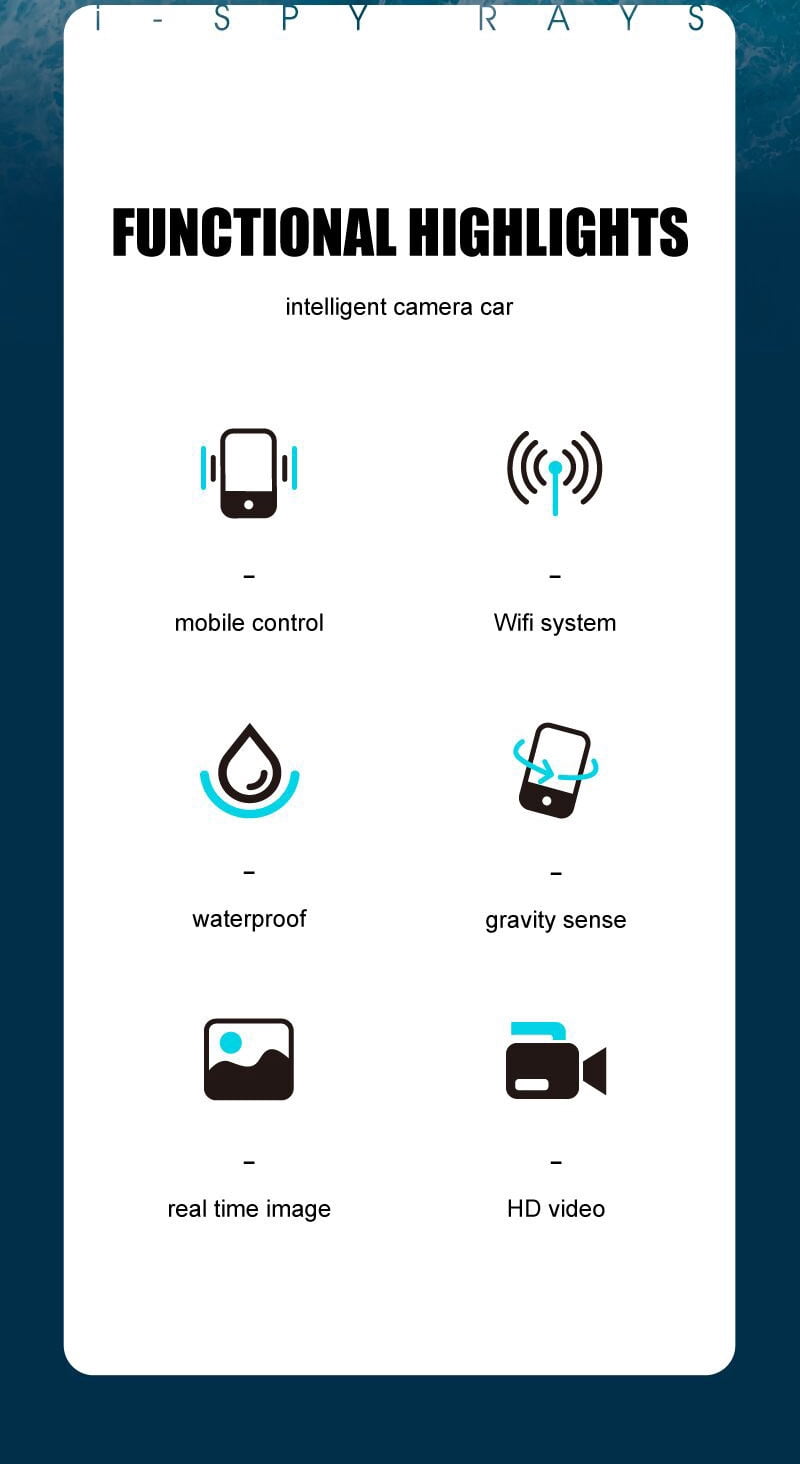 Mini WiFi Remote Control Fish Finder Boat Underwater Camera, Real-time Transmission Photo Video FPV RC Boat, Phone APP Control 6CH Fishing Toy, Dual Camera, Perfect for Pool Lake Pond Play
