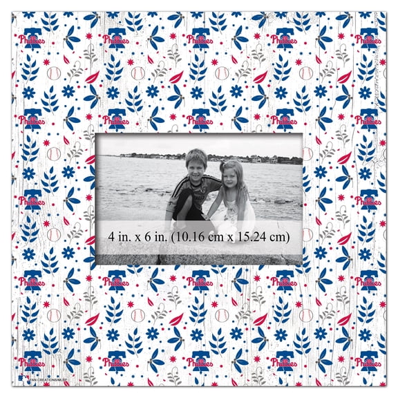 Philadelphia Phillies 10'' x 10'' Floral Pattern Frame