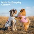thumbnail image 6 of 2 Pack Dog Shirts for Large Dogs, 100% Cotton Sleeveless Pet Apparel, I Love My Daddy & Daddy’s Girl Printed Dog Clothes, Breathable Stretchy Stylish T-Shirts for Summer, White+Pink L, 6 of 10