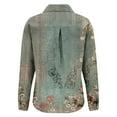 thumbnail image 4 of Green Womens Blouses Women's Long Sleeved Printed Button Down Shirt Ladies Tops and Blouses, 4 of 5