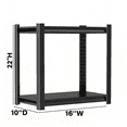 thumbnail image 2 of 2-Tier Metal Bookshelf, Floor Standing Storage Unit with Adjustable Shelves, Suitable for Displaying Books, Exhibits and Storage Boxes, Ideal for Living Rooms, Bedrooms, Offices, Garages, 2 of 10