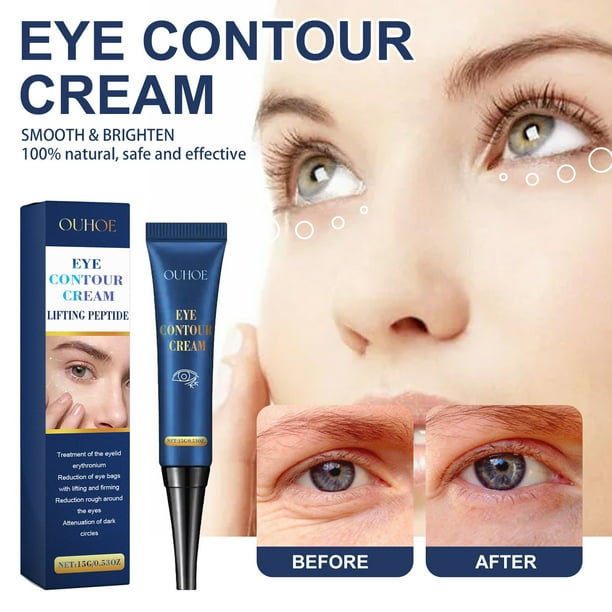 Contorno de ojos antienvejecimiento para hombre 15 g para ojeras, líneas finas y arrugas - Tratamiento hidratante reafirmante debajo de los ojos - Cuidado de ojos suave e hidratante para hombres con