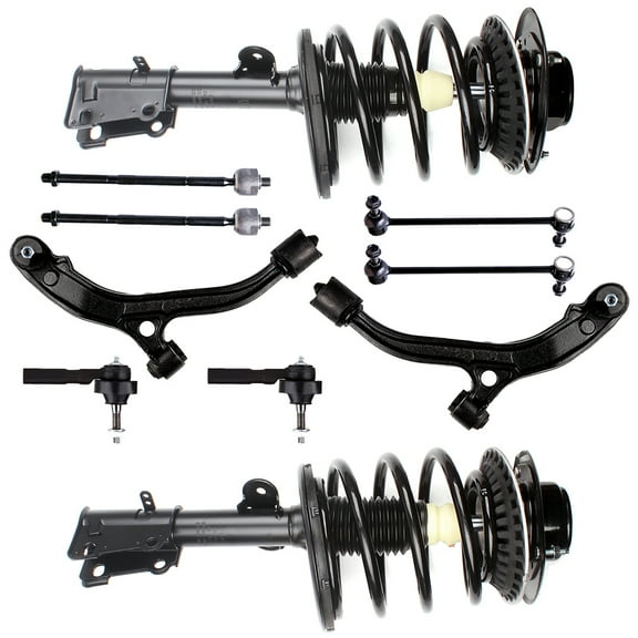 CCIYU Complete Suspension Kit Fits 01 02 03 04 for Dodge Caravan/for Dodge Grand Caravan Includes Front Strut Spring Assembly Tie Rod End Control Arm and Ball Joint Assembly Stabilizer Bar Link