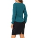 thumbnail image 3 of Blusa de manga larga con cuello de volantes INSPIRE CHIC para mujeres, Día de San Valentín, 3XL, azul pavo real con puntos, 3 of 6