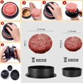 thumbnail image 3 of Presse à Burger, 3 en 1 avec 100 Papiers Antiadhesifs,Kit de Moule à Hamburger antiadhésif,Presse à Burger pour Hamburgers/Barbecue/Galettes/Boulettes de Viande, 3 of 5