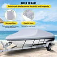 thumbnail image 2 of VEVOR Waterproof Boat Cover, 20'-22' Trailerable Boat Cover, Beam Width up to 106" Hull Cover Heavy Duty 210D Marine Grade Polyester Mooring Cover for Fits V-Hull Boat with 5 Tightening Straps, 2 of 9