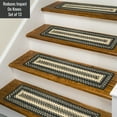 thumbnail image 4 of Homespice Manchester Premium Jute Braided Stair Tread 8" x 28" (Set of 13) Rectangular Black Reversible, Natural Jute Yarn Rustic, Country, Primitive, Farmhouse Style, 4 of 7