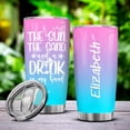 thumbnail image 3 of Beach Tumbler Personalized The San The Sun and a Drink In MY Hand Tumblers Travel Cup 20oz 30oz Stainless Steel Custom Gift For Women Girls Beach Trip Weekend Birthday Party Summer Vacation, 3 of 6