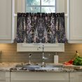 thumbnail image 2 of Yayeee Kitchen Curtains Tier Pair Light Filtering 27"x24" Rod Pocket Short Cafe Window Panel, Dark Flowers Pattern, 2 of 7