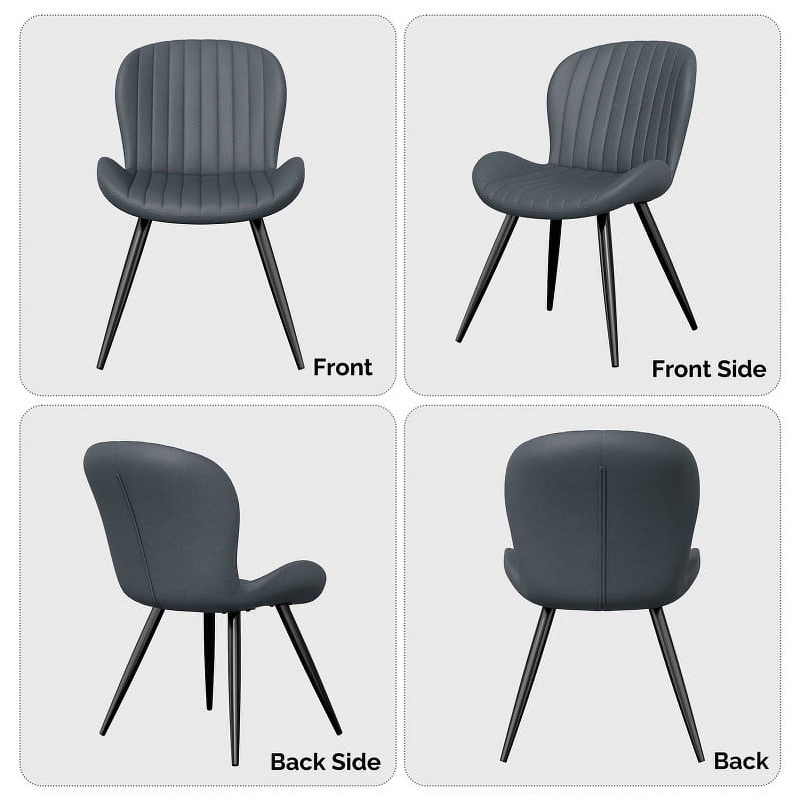 Hawsaiy Upholstered Dining Chairs Set of 4, Modern Kitchen Chairs with Backrest and Metal Legs, 19" Seat Height,Dark Gray