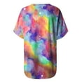thumbnail image 4 of Women's Plus Size Short Sleeve Tie-dye Printing V-Neck T-Shirt, 4 of 4