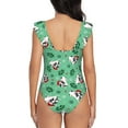 thumbnail image 5 of Xecao Christmas French Bulldog print Ruffle One-Piece Swimsuit for Women,for the Beach or Pool, 5 of 8