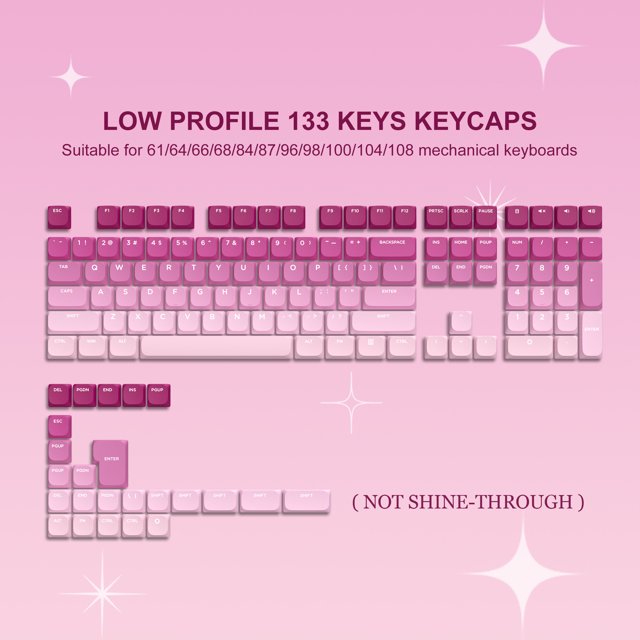 Teclas PBT de perfil bajo de 118 teclas, teclas Slim Horizon para interruptores Cherry Gateron MX, teclado de jugador con diseño de EE. UU. y Reino Unido