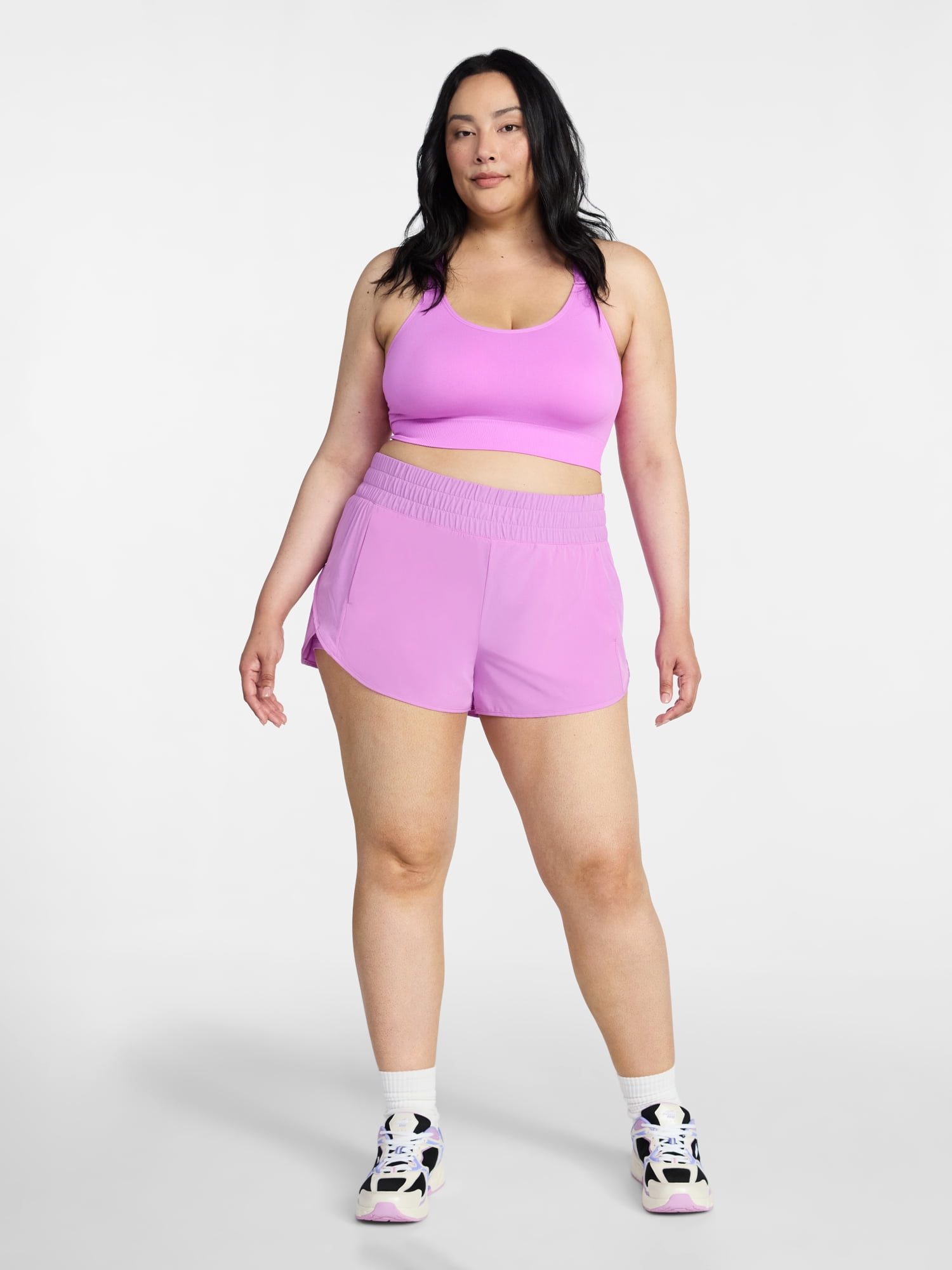 Avia Women's and Women's Plus Running Shorts with Bike Liner, 3" Inseam, Sizes XS-4X