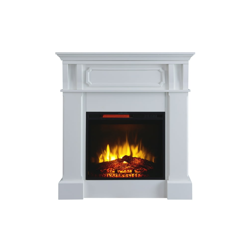 Prokonian Free stand Electric Fireplace with 40" Mantel, White