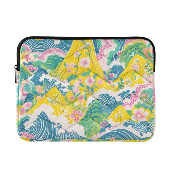 FORMRS 13-13.3 inch Laptop Sleeve Case Soft Carrying Quilted Computer Bag Cover, Yellow Mountains