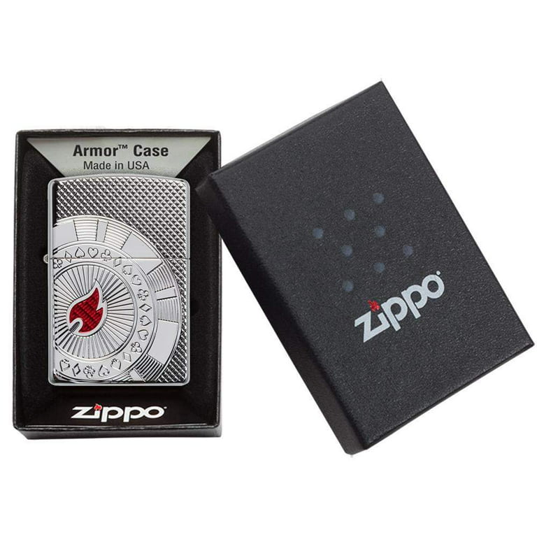 Zippo Armor High Polish Chrome Poker Design Pocket Lighter