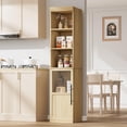 thumbnail image 4 of Studyset Narrow Bathroom Cabinet,70" Tall Storage Cabinet with Glass Door and 3 Open Shelves,Freestanding Skinny Cabinets,Slim Bathroom Storage Unit,Farmhouse Skinny Cupboard for Kitchen,Laundry, 4 of 7