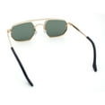thumbnail image 7 of Metal Rim Geometric Octagonal Double Bridge Retro Hustler Luxe Sunglasses Gold - Green, 7 of 7