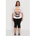thumbnail image 3 of Womens Plus Size Slashed Vintage Motorcycle Graphic Crew Neck Tee, 3 of 5
