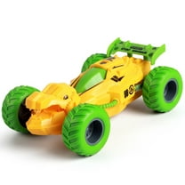bxhwj Jurassic Dinosaur Friction Car - Auto-Roaring Push & Go Toy with 360° Flip, Rubber Tires for Smooth Rolling, Assembly Learning Gift for Boys Girls Age 3-6