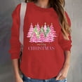 thumbnail image 4 of Wancir Womens' Christmas Sweatshirt Merry and Bright Shirts Plaid Christmas Trees Graphic Pullover Long Sleeve Tops, 4 of 7
