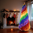 thumbnail image 2 of Tcbosik Unlit Rainbow Christmas Tree with 1248 Branch Tips, 6ft Artificial Xmas Tree with Spiral Design & Metal Stand for Indoor Holiday Decoration, Colorful, 2 of 7