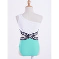 thumbnail image 7 of vastwit Girls One Piece Swimsuits Single Shoulder Swimwear Summer Beach Hawaiian Bathing Suits Mint Green 16, 7 of 7